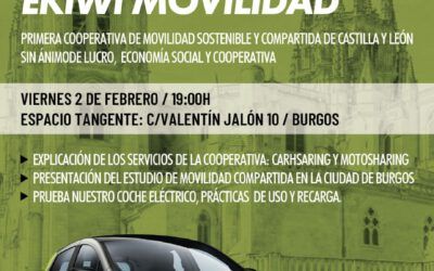 ¡Vamos a Burgos a presentar el servicio de carsharing!. Te esperamos este viernes a las 19h en el Espacio Tangente