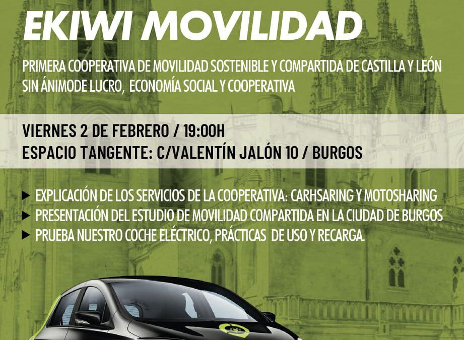 ¡Vamos a Burgos a presentar el servicio de carsharing!. Te esperamos este viernes a las 19h en el Espacio Tangente