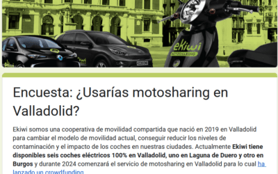 ¿Usarías el servicio de motosharing en Valladolid?. Cuéntanoslo rellenando esta encuesta